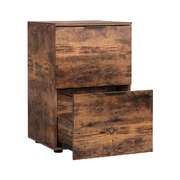 Filing Cabinet Files Storage Office Shelves File Organiser Rustic Brown 2 Drawer