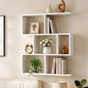 S-Shape Floating Wall Shelf 3-Tier White | EXTG