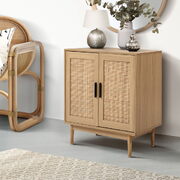 Rattan Buffet Sideboard 2 Doors - BRIONY Oak