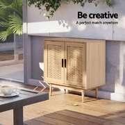 Rattan Buffet Sideboard Cabinet 2 Doors Set of 2 | EXTG