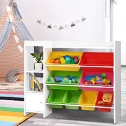 8 Bins Kids Toy Box Storage Organiser Display Bookshelf Drawer Cabinet
