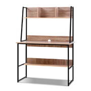 Office Computer Desk Study Table Workstation Bookshelf Storage Oak