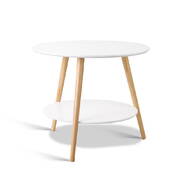 Artiss 2 Tier Side Table - White