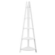 5 Tier Corner Ladder Bookshelf - White