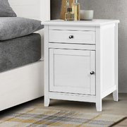 Bedside Tables Big Storage Drawers Cabinet Nightstand Lamp Chest White