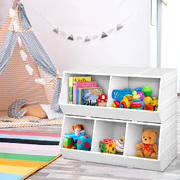 Kids Toy Box Bookshelf Storage Cabinet Stackable Bookcase Shelf Organiser