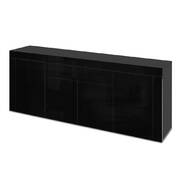 Sideboard Buffet High Gloss Storage Cabinet 4 Doors Cupboard Hall Black
