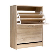 Shoe Rack Cabinet 24 Pairs 3-tier Wood Nina