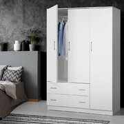 3 Doors Wardrobe Bedroom Closet Storage Cabinet Organiser Armoire 170cm