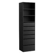 6 Chest of Drawers Tallboy Cabinet Black  Spacious Modern Storage