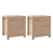 Bedside Table 2 Drawers With Shelf Pine Finish