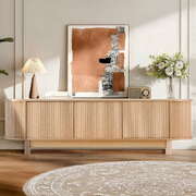 TV Unit Entertainment Cabinet With Storage 160cm Pine Finish