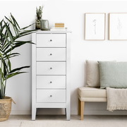 5 Tallboy Chest of Drawers Storage Cabinet Bedside Table Dresser White