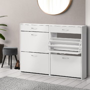 Shoe Cabinet Shoes Storage Rack Organiser White Shelf Drawer 36 Pairs