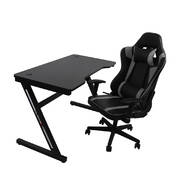 Gaming Z shaped Office Computer Racing Desk Silver