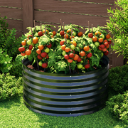 Garden Bed 90X45cm Round Latches Planter Box Raised Galvanised Herb