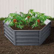 2X Garden Bed 130X130X46Cm Planter Box Raised Container Galvanised