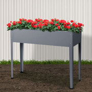 Greenfingers Garden Bed 100X80X30CM Galvanised Steel Raised Planter Standing Box