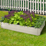 Greenfingers 2x Galvanised Steel Raised Garden Bed Instant Planter Cream 150cmx90cm