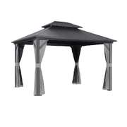  Gazebo 3x3.65m Canopy Outdoor Steel Frame Patio Tent Curtains Marquee Grey