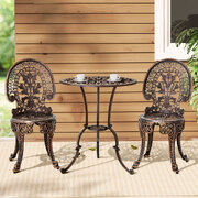 3PC Outdoor Dining Set with Aluminium Chairs