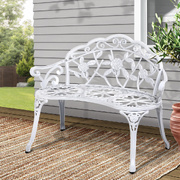 Victorian Garden Bench – White