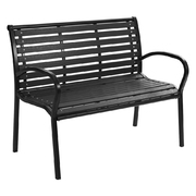 Garden Bench Outdoor Furniture Chair Steel Lounge Backyard Patio Park Black