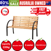 Elegant Wooden Steel Garden Bench