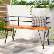 Outdoor Garden Bench - Wooden Steel