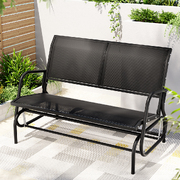 Outdoor Garden Bench Seat Swing Glider Rocking 2 Seater Patio Furniture Black