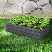 Elevate Your Gardening with Coated Steel Beds: 120x90x30cm Rectangular Veggies x2