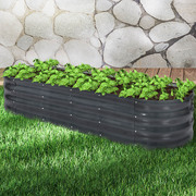 Elevate Your Garden with Oval Coated Steel Vegetable Beds | 320x80x42cm