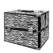 Aluminium Makeup Cosmetic Case Storage Box Bag  Zebra