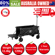 Garden Cart with Opening Rear Trolley Camping Wagon Barrow Beach Folding