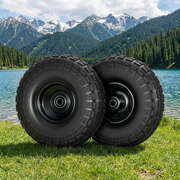 Solid Rubber Tire 4.10/3.50-4 Flat Free 26cm With Axle Bore For Cart Wagon