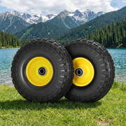 Solid Rubber Tire 4.10/3.50-4 Flat Free 26cm With Axle Bore For Cart and Wagon