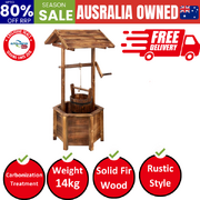Garden Decor Outdoor Ornament Wooden Wishing Well