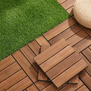Interlocking Wood Deck Tiles 30x30cm 10 Pack | EXTG