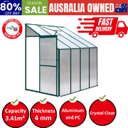 Greenhouse 2.52x1.27x2.13M Lean-to Aluminium Polycarbonate Green House Garden Shed