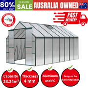 Greenhouse 4.43x2.44x2.15M Aluminium Polycarbonate Green House Garden Shed