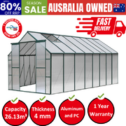 Greenhouse 5.1x2.44x2.1M Aluminium Polycarbonate Green House Garden Shed