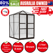 Greenhouse 2.4X2.1X2.32M Aluminium Polycarbonate Green House Garden Shed
