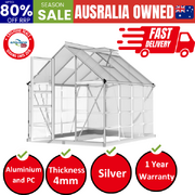 Greenhouse 2.48X1.89X2M Aluminium Polycarbonate Green House Garden Shed