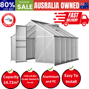 Greenhouse 3x2.5x1.95M Aluminium Polycarbonate Green House Garden Shed