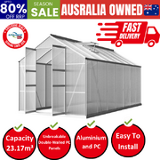 Greenhouse 4.1X2.5X2.26M Double Doors Aluminium Green House Garden Shed