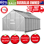 Greenhouse 4.2x2.5x1.95M Aluminium Polycarbonate Green House Garden Shed
