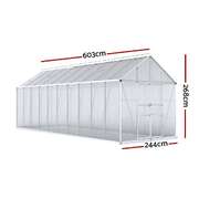 Green Fingers Greenhouse 6.03x2.44x2.68M Double Doors Aluminium Green House Garden Shed