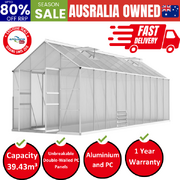 Greenhouse 6.03x2.44x2.68M Double Doors Aluminium Green House Garden Shed