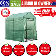 Greenhouse Tunnel - Walk-In Garden Shed with 4 Shelves 1.2x1.9x1.9m 
