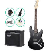 ALPHA Electric Guitar Black with Carry Bag